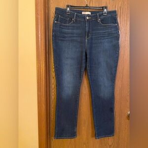 Signature by Levi Strauss Dark Blue, Mid-Rise Straight Leg Jeans, Sz 16S